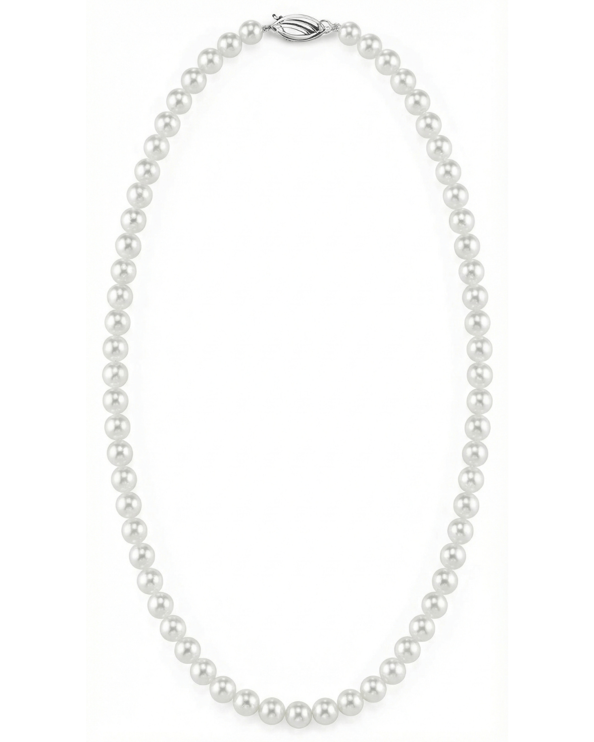 White Japanese Akoya Graduated Pearl Necklace, 6.0-9.0mm