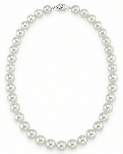 White Japanese Akoya Pearl Necklace, 10.0-10.5mm - AAA Quality