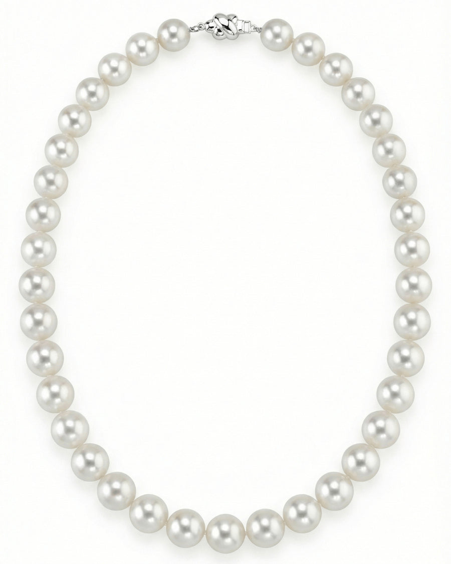 White Japanese Akoya Pearl Necklace, 10.0-10.5mm - AAA Quality