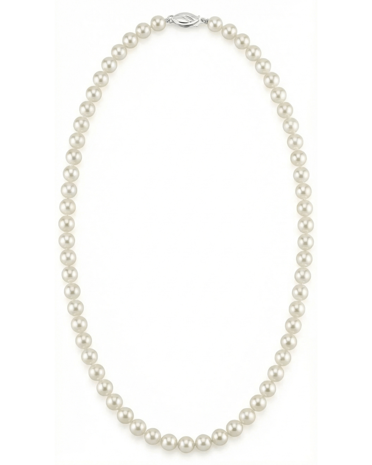 White Japanese Akoya Pearl Necklace, 5.5-6.0mm - AA+ Quality