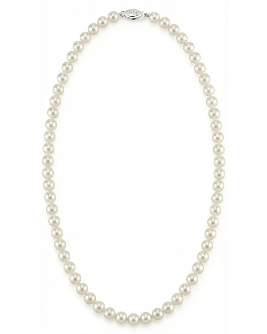 White Japanese Akoya Pearl Necklace, 5.5-6.0mm - AA+ Quality