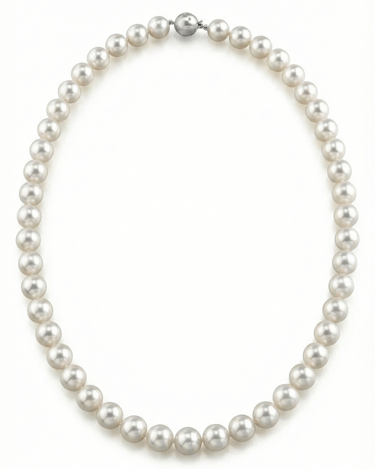 White Japanese Akoya Pearl Necklace, 9.5-10.0mm - AA+ Quality