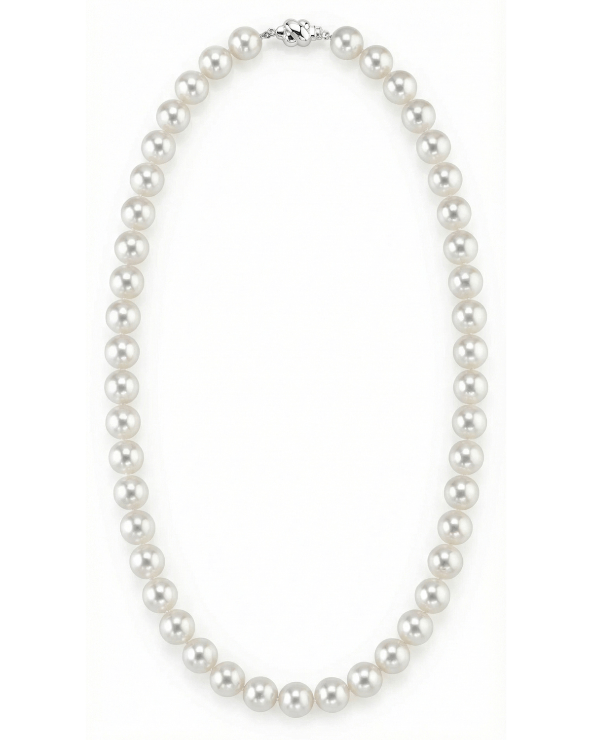 White Japanese Akoya Pearl Necklace, 9.5-10mm - AAA Quality