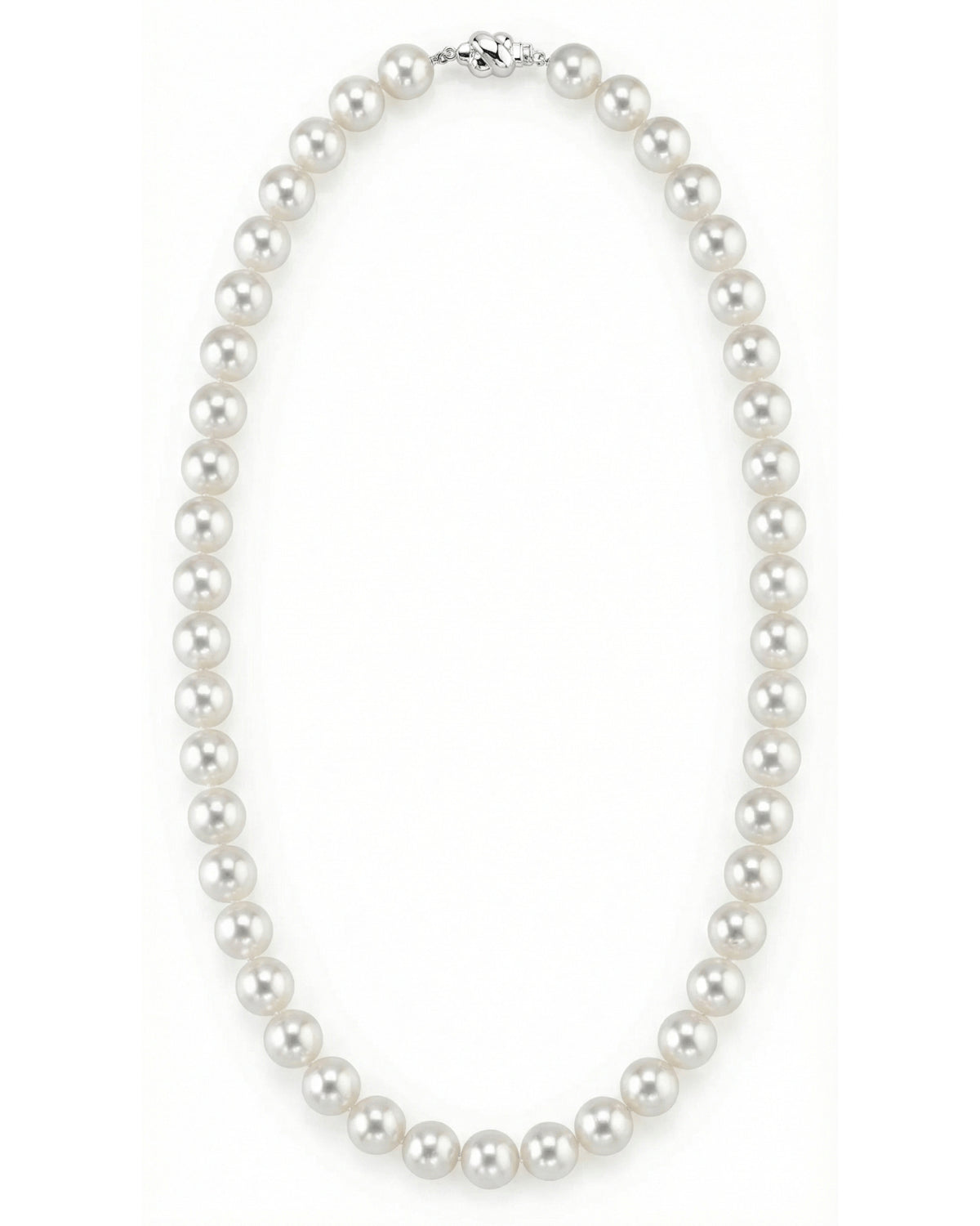 White Japanese Akoya Pearl Necklace, 9.5-10mm - AAA Quality