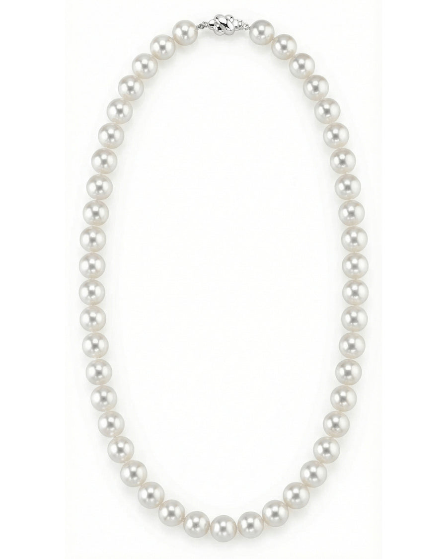 White Japanese Akoya Pearl Necklace, 9.5-10mm - AAA Quality