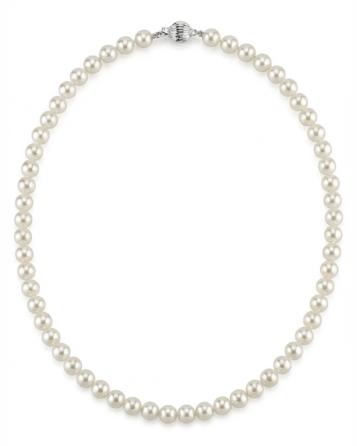 White Japanese Akoya Pearl Necklace, 6.5-7.0mm - AA+ Quality