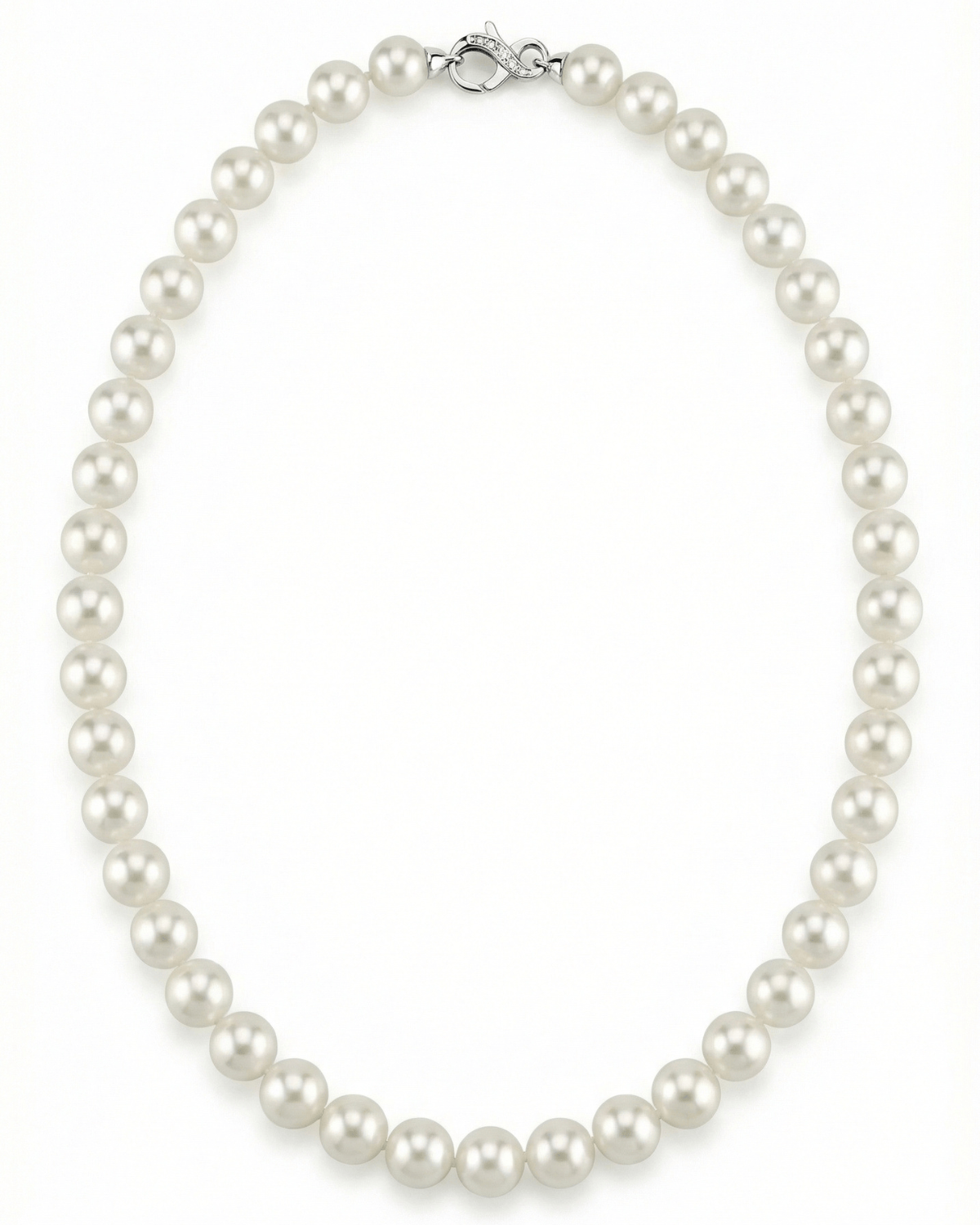 White Japanese Akoya Pearl Necklace, 9.0-9.5mm - AAA Quality