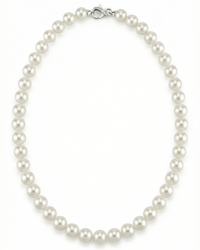 White Japanese Akoya Pearl Necklace, 9.0-9.5mm - AAA Quality
