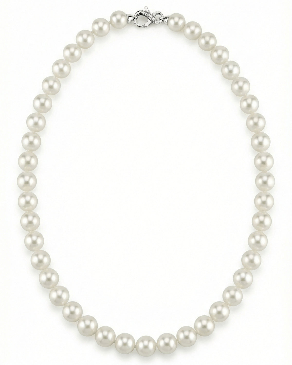 White Japanese Akoya Pearl Necklace, 9.0-9.5mm - AAA Quality