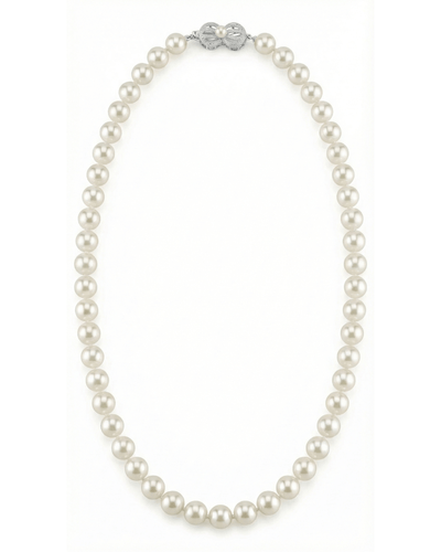 White Japanese Akoya Choker Length Pearl Necklace, 7.5-8.0mm - AAA Quality