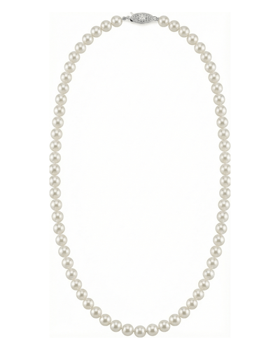 White Japanese Akoya Pearl Necklace, 6.0-6.5mm - AAA Quality