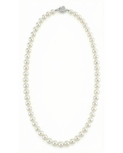 White Japanese Akoya Pearl Necklace, 7.0-7.5mm - AA+ Quality