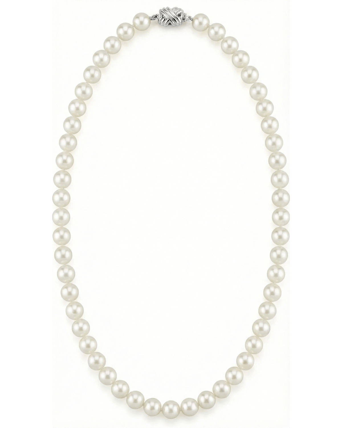 White Japanese Akoya Pearl Necklace, 8.0-8.5mm - AAA Quality