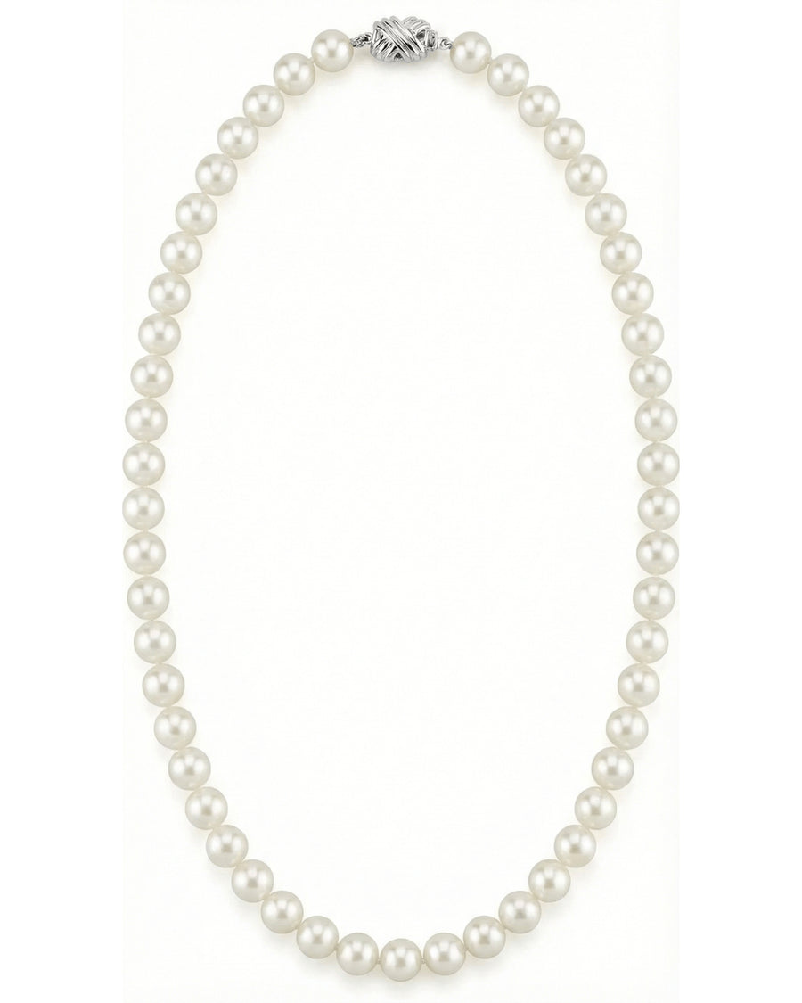 White Japanese Akoya Pearl Necklace, 8.0-8.5mm - AAA Quality