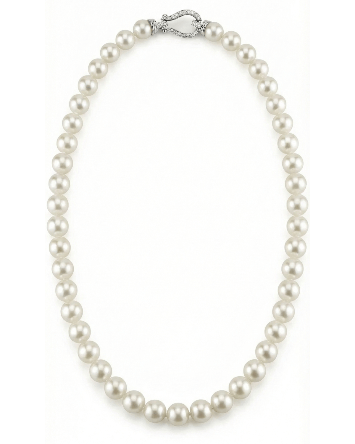 White Japanese Akoya Pearl Necklace, 8.5-9.0mm - AAA Quality