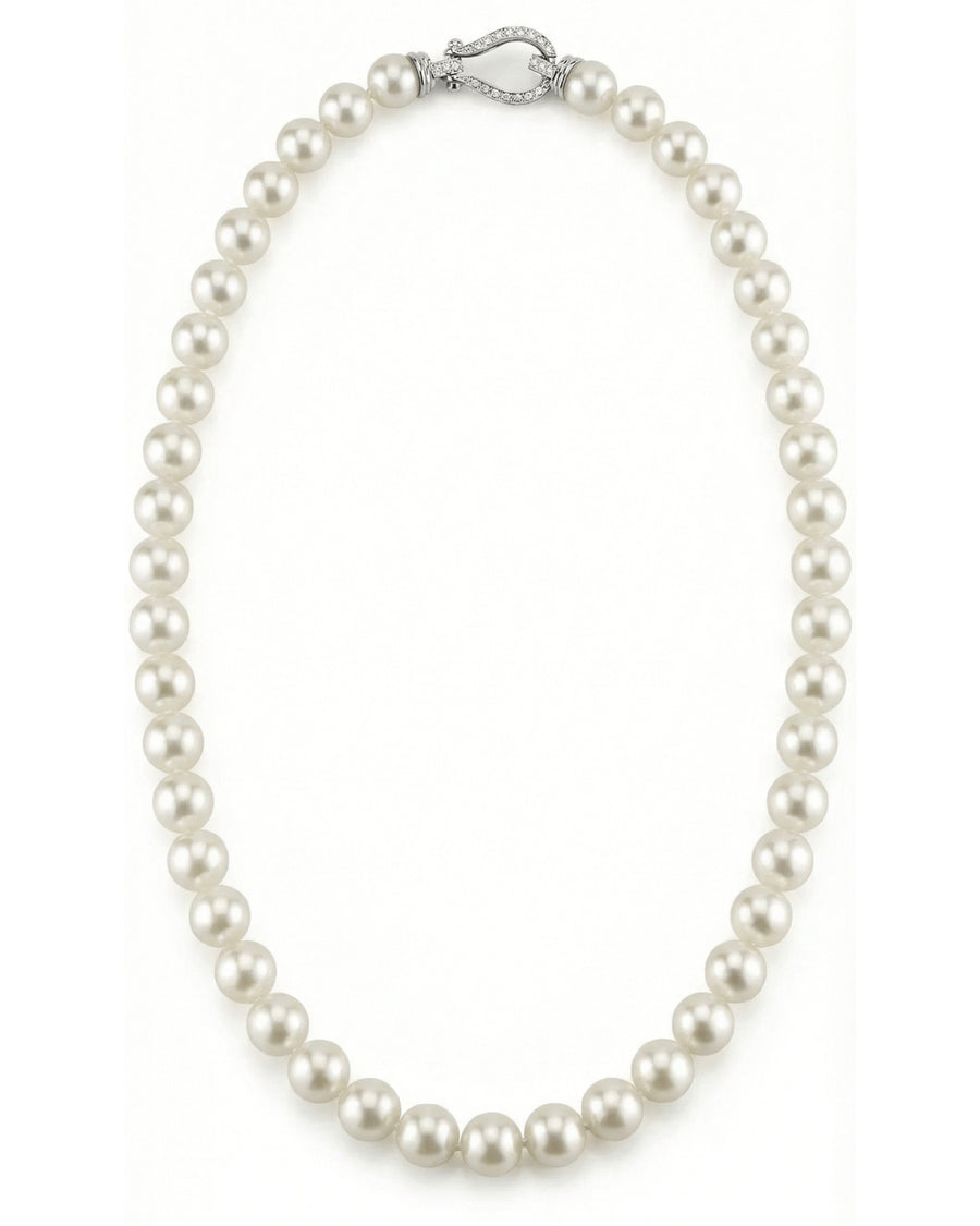 White Japanese Akoya Pearl Necklace, 8.5-9.0mm - AAA Quality