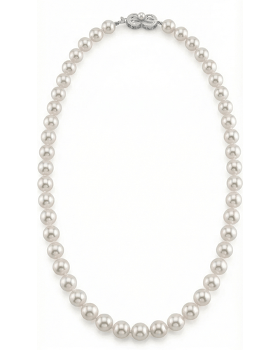 White Japanese Hanadama Akoya Pearl Necklace, 8.0-8.5mm