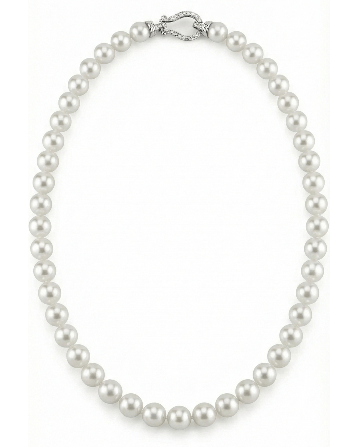 White Japanese Hanadama Akoya Pearl Necklace, 8.5-9.0mm