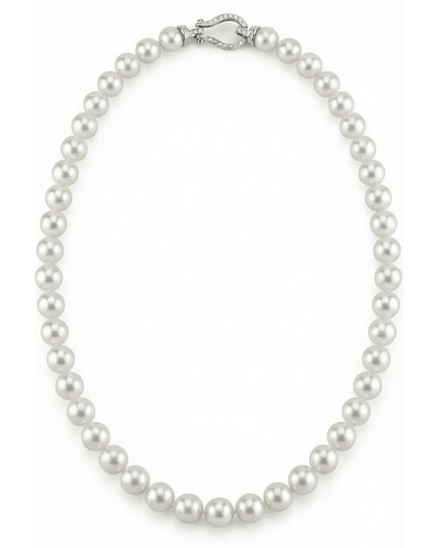 White Japanese Hanadama Akoya Pearl Necklace, 8.5-9.0mm