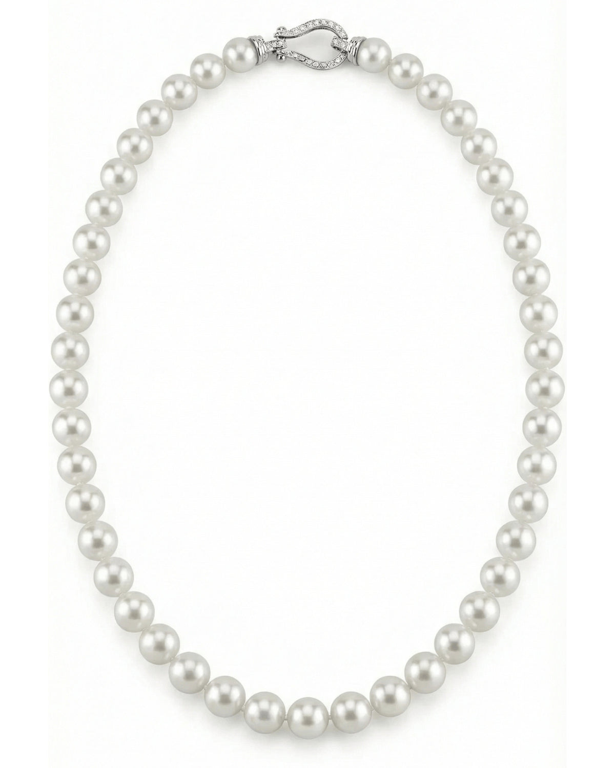 White Japanese Hanadama Akoya Pearl Necklace, 8.5-9.0mm
