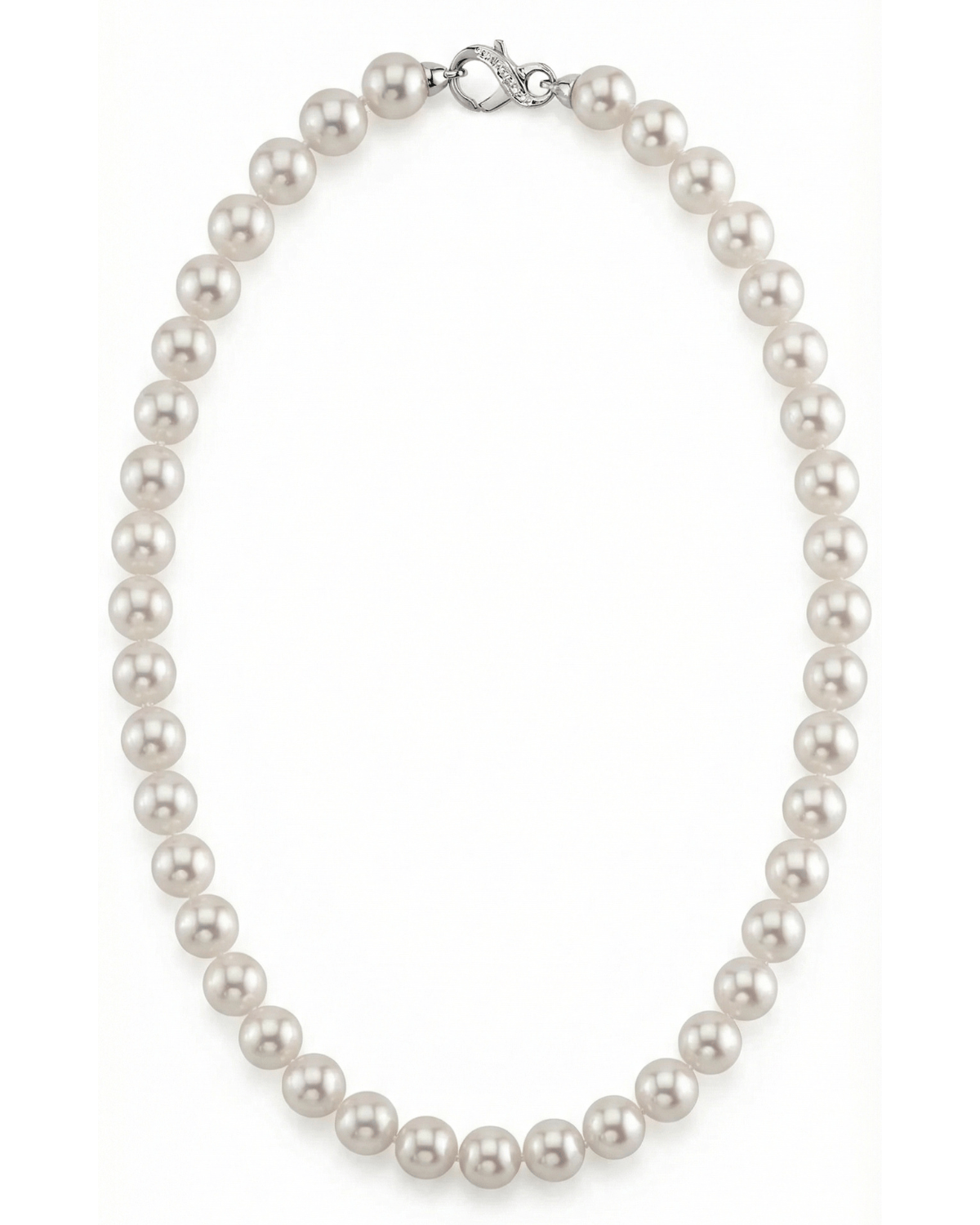 White Japanese Hanadama Akoya Pearl Necklace, 9.0-9.5mm