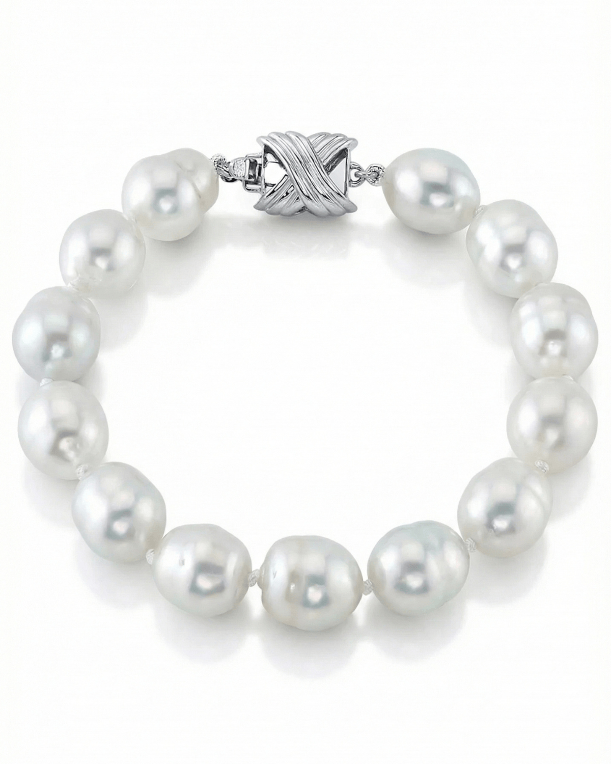 White South Sea Baroque Pearl Bracelet, 9.0-10.0mm
