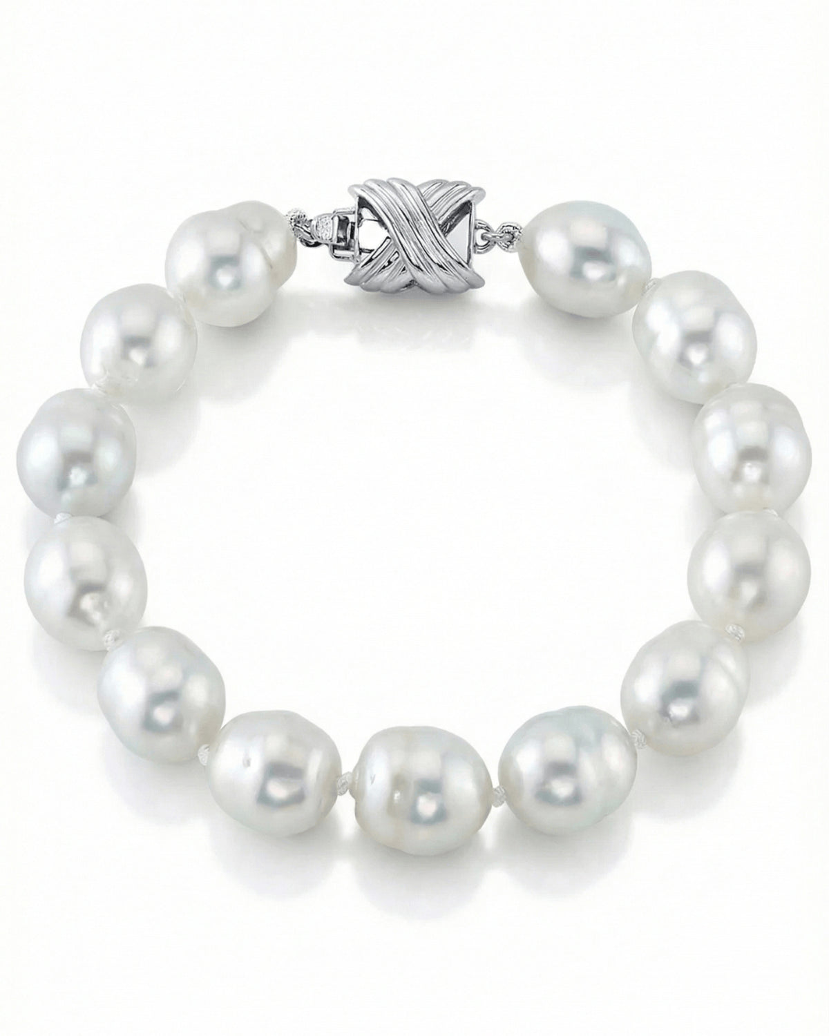 White South Sea Baroque Pearl Bracelet, 9.0-10.0mm