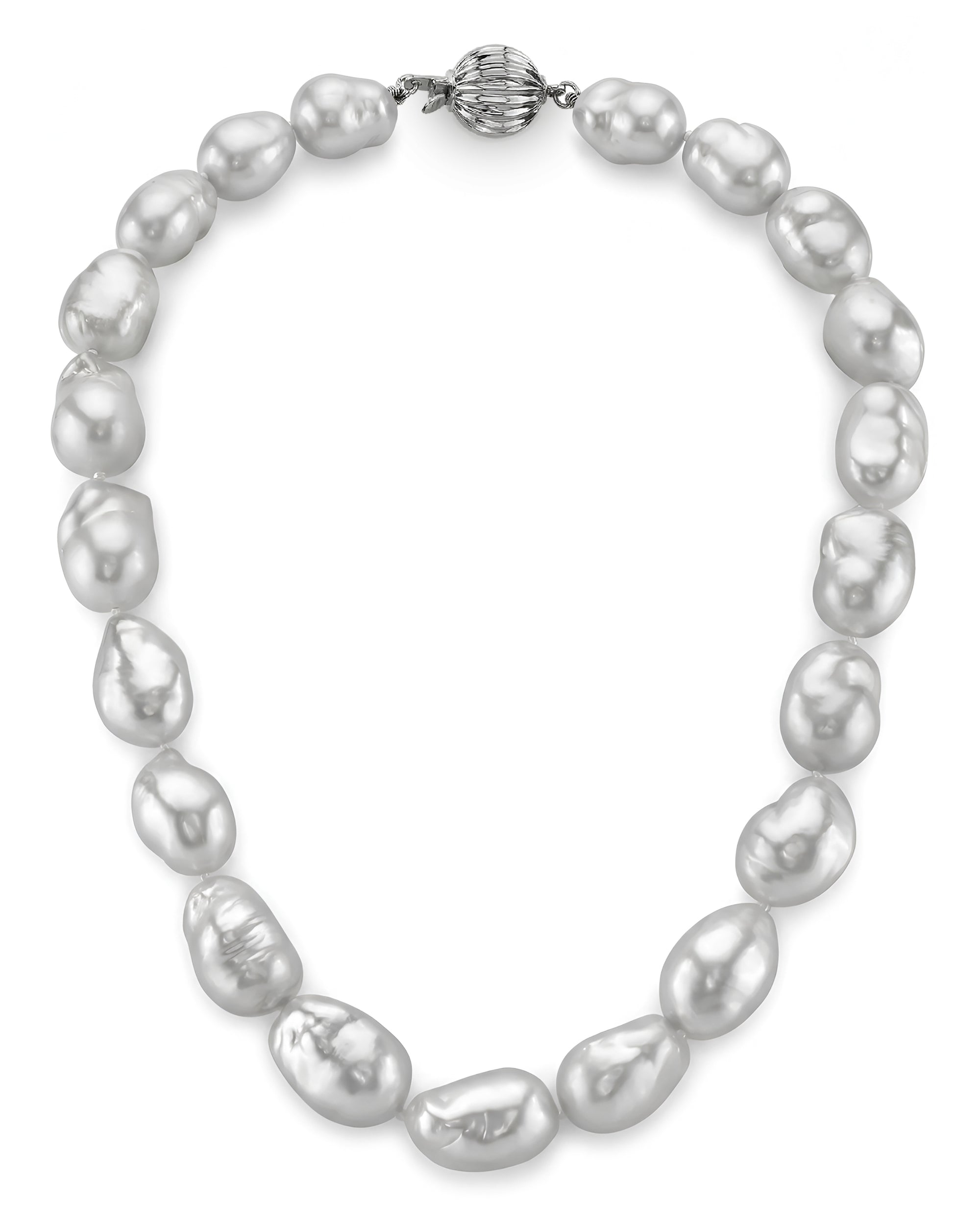 White South Sea Baroque Pearl Necklace, 14.0-15.0mm
