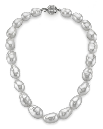 White South Sea Baroque Pearl Necklace, 14.0-15.0mm
