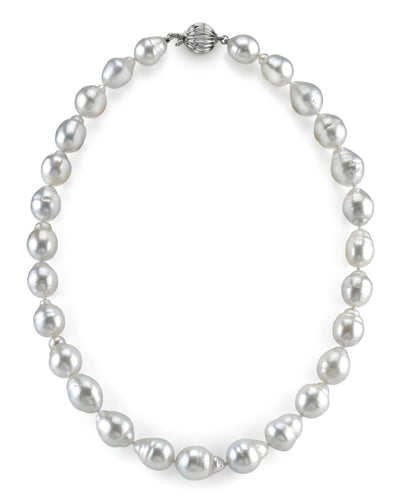 White South Sea Baroque Pearl Necklace, 9.0-11.0mm