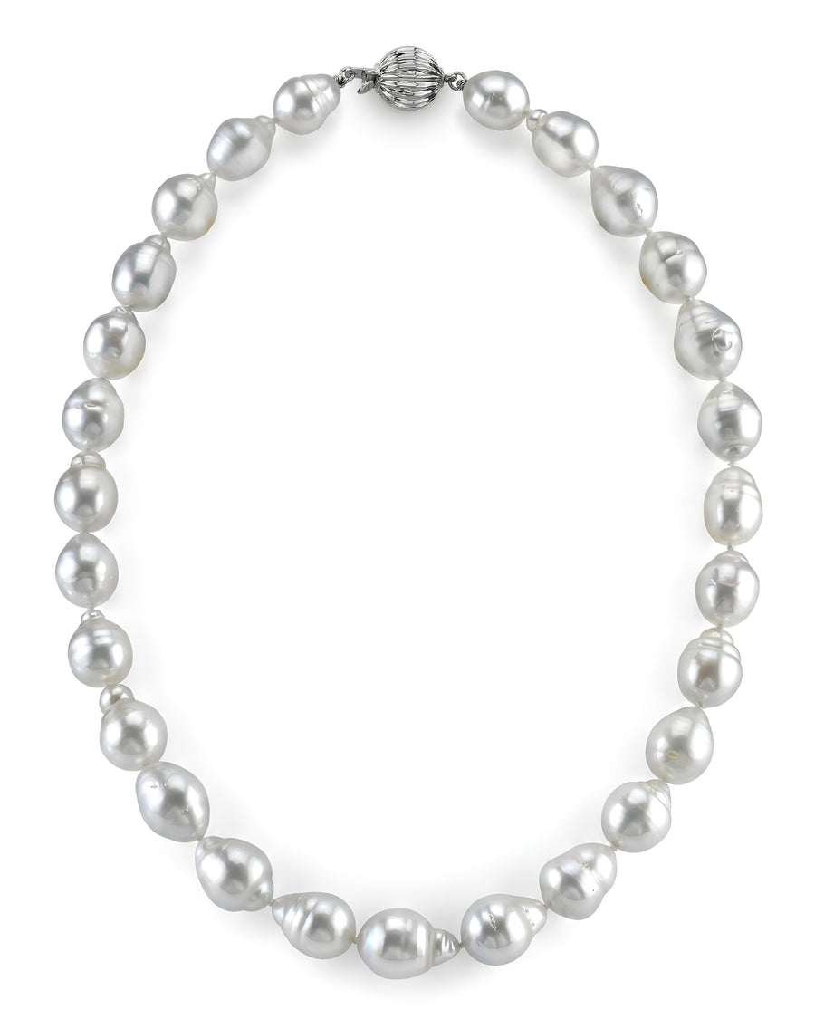 White South Sea Baroque Pearl Necklace, 9.0-11.0mm