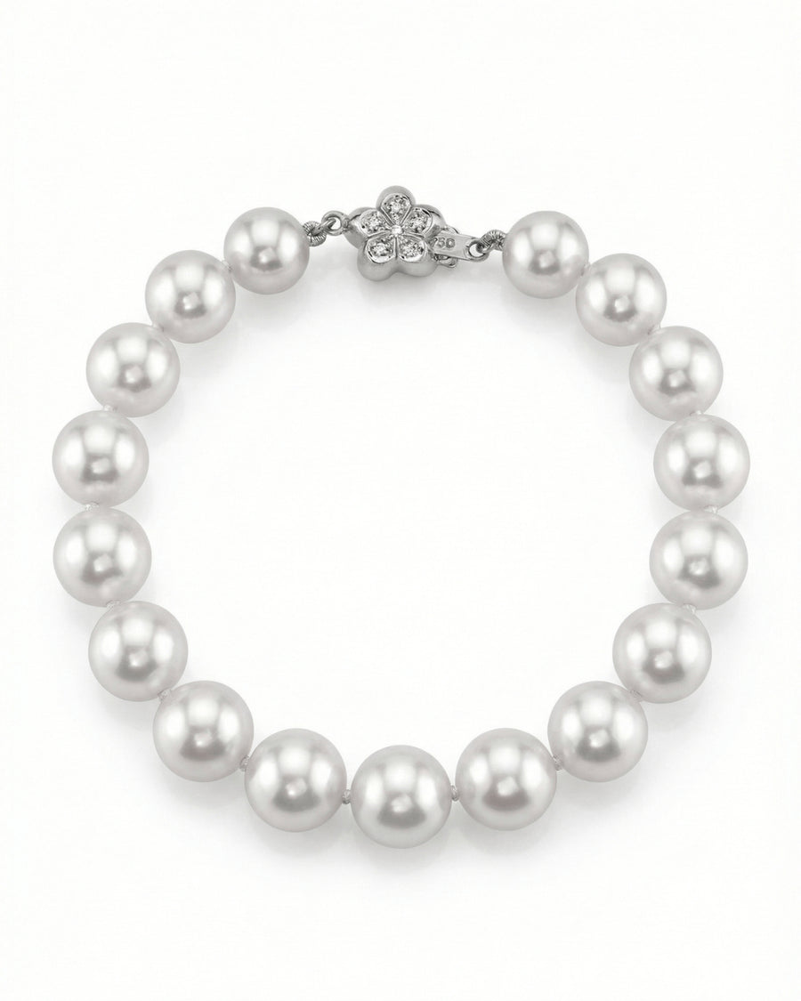 White South Sea Pearl Bracelet, 9.0-10.0mm - AAAA Quality