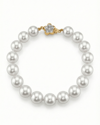 White South Sea Pearl Bracelet, 9.0-10.0mm - AAAA Quality