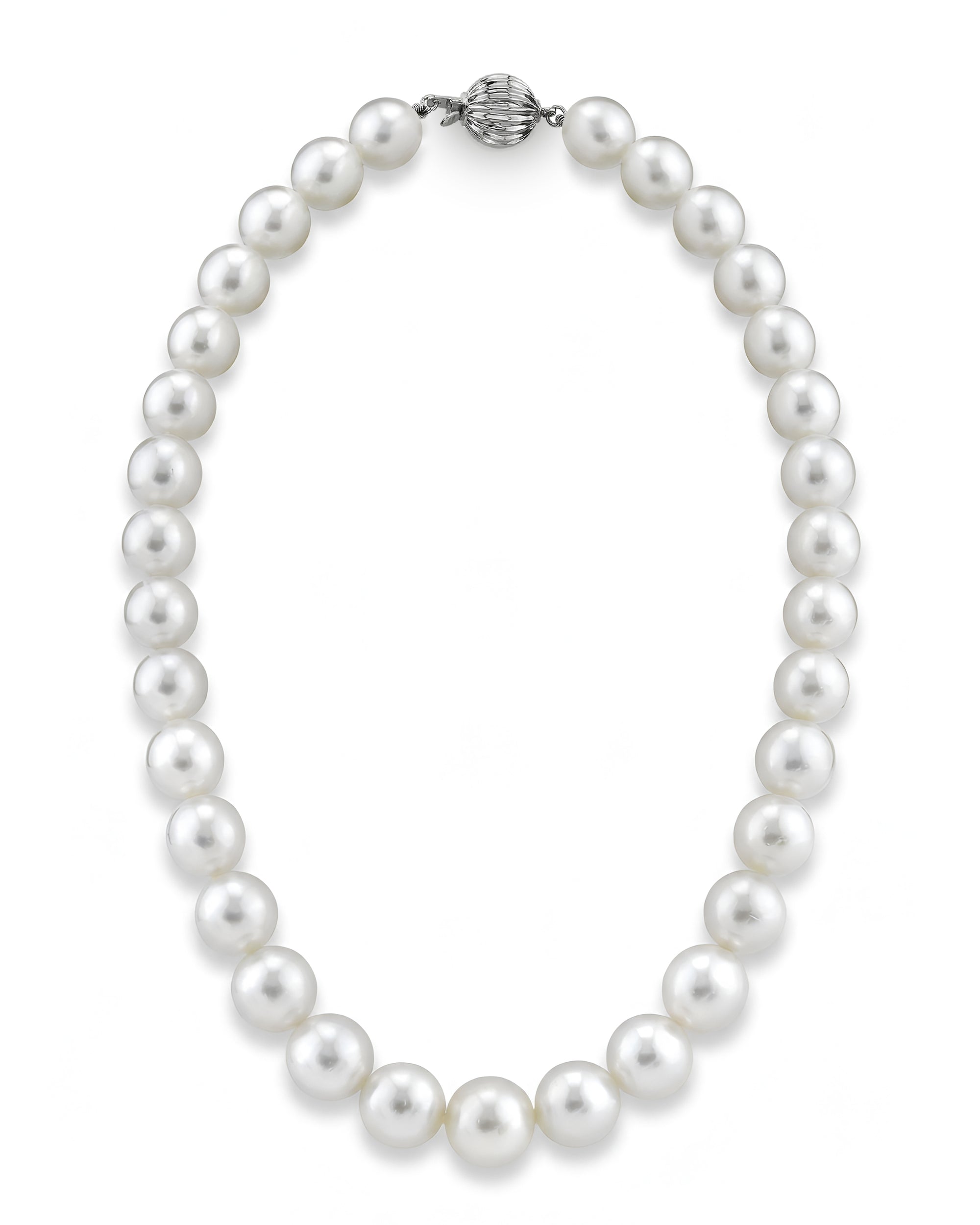 White South Sea Round Pearl Necklace, 10.0-11.9mm - AAA Quality