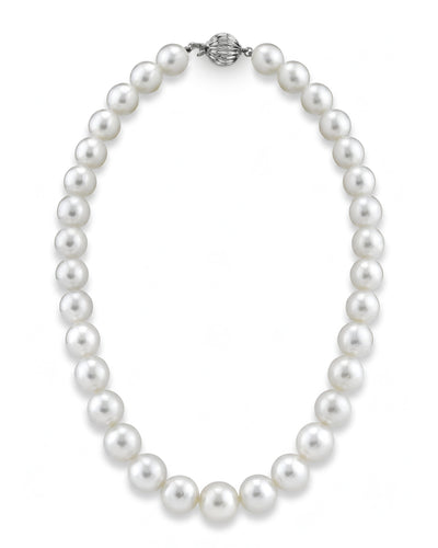 White South Sea Round Pearl Necklace, 10.0-11.9mm - AAA Quality