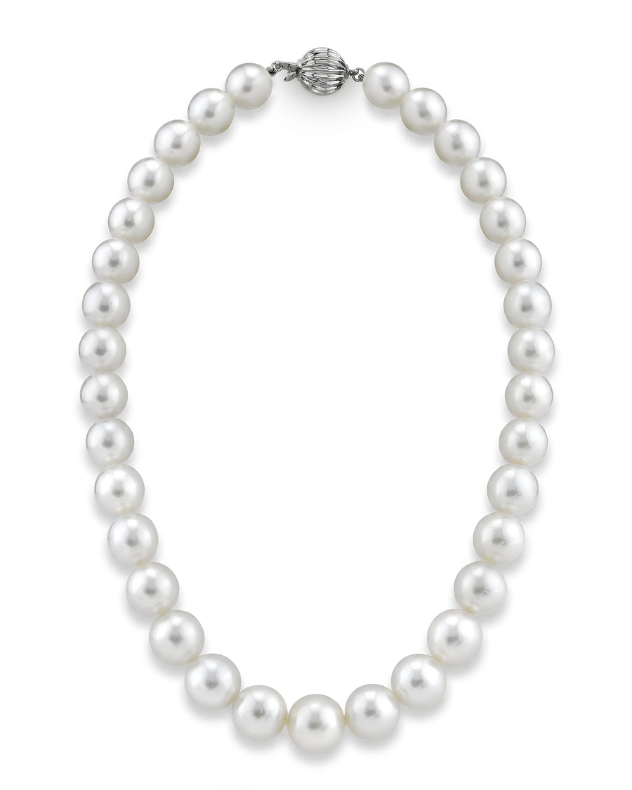 White South Sea Round Pearl Necklace, 10.0-11.9mm - AAA Quality