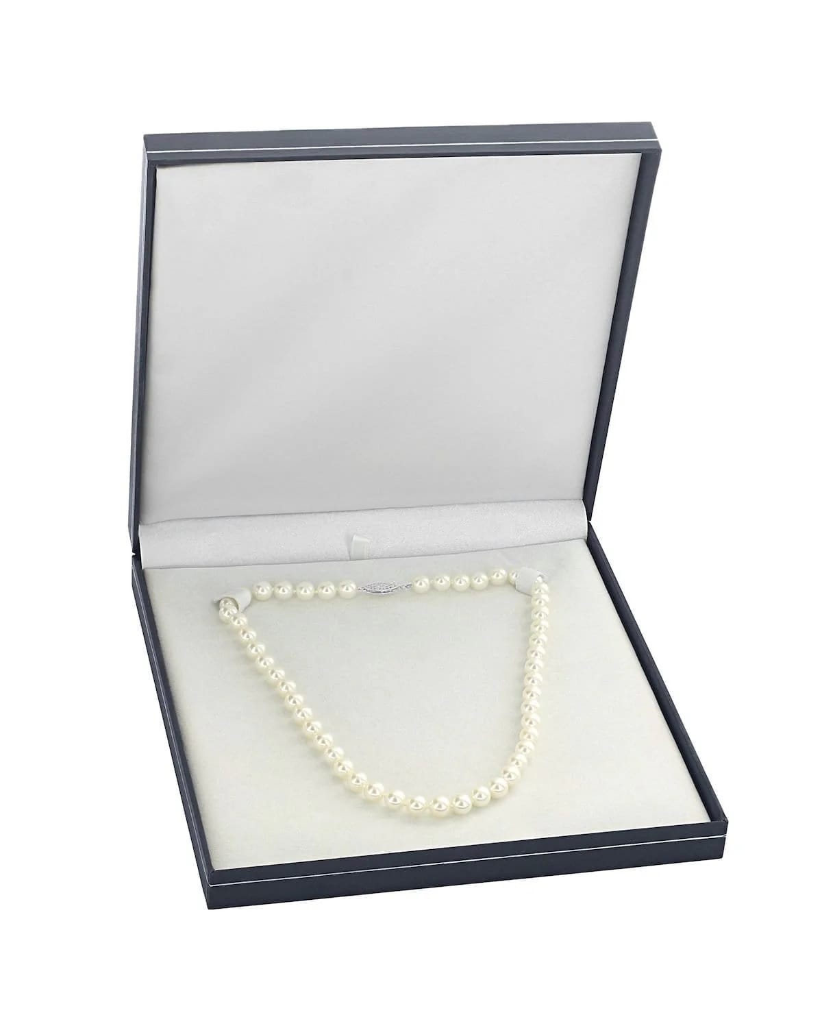 9.0-9.5mm Hanadama Akoya White Pearl Double Strand Necklace