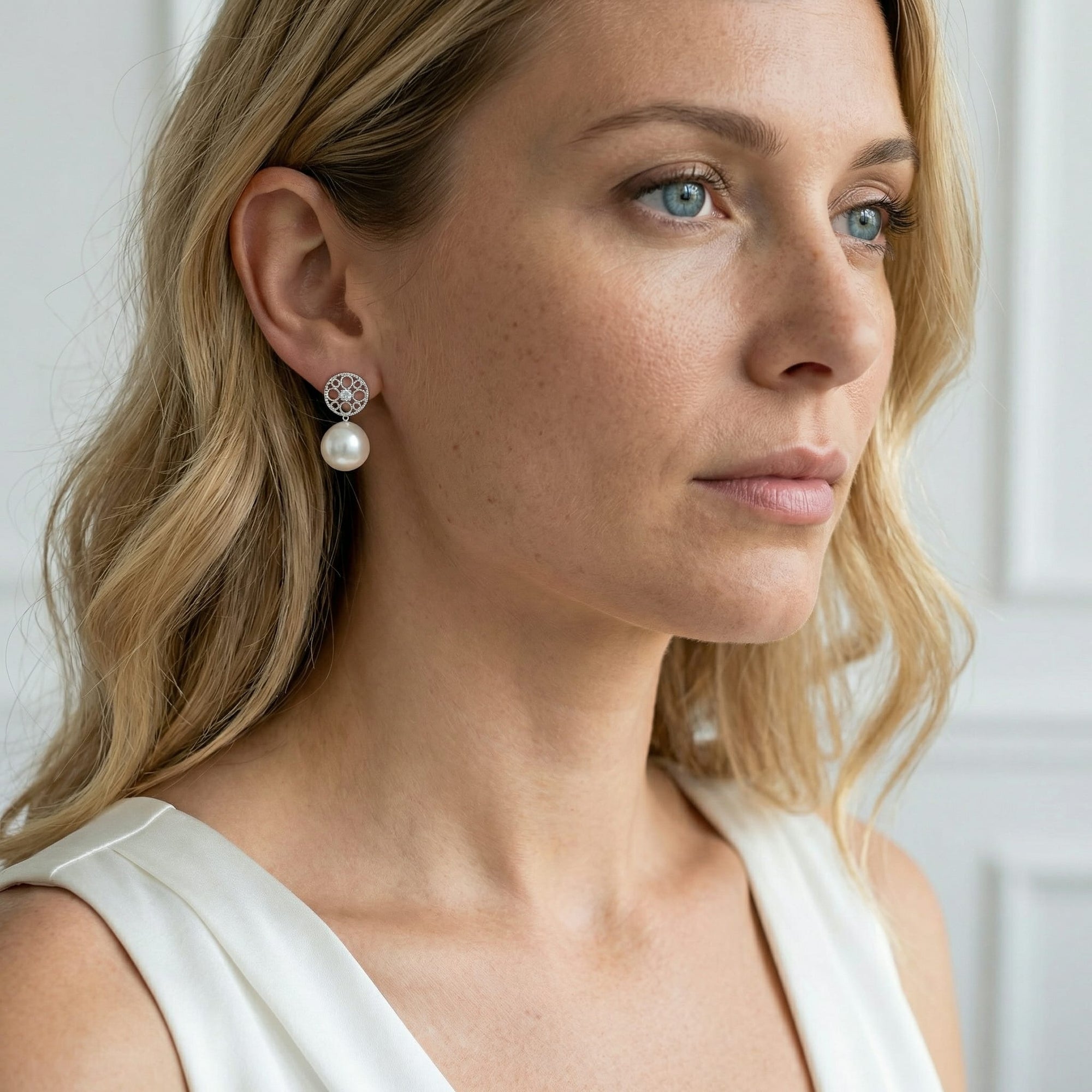Akoya Pearl & Diamond Faye Drop Earrings