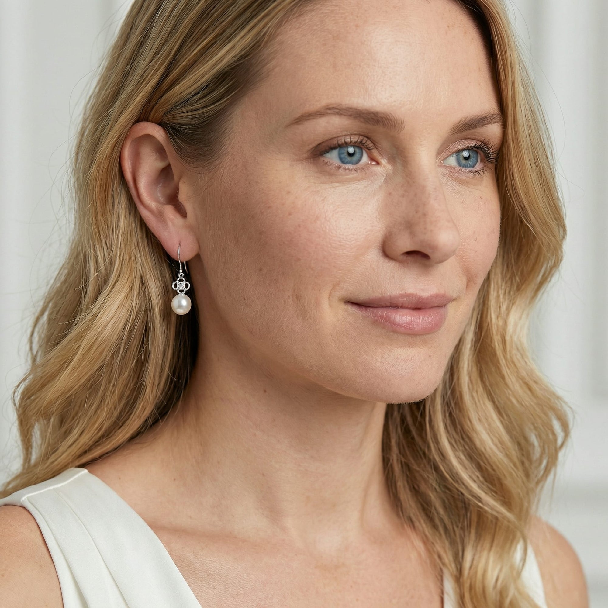 Akoya Pearl & Diamond Lacy Earrings