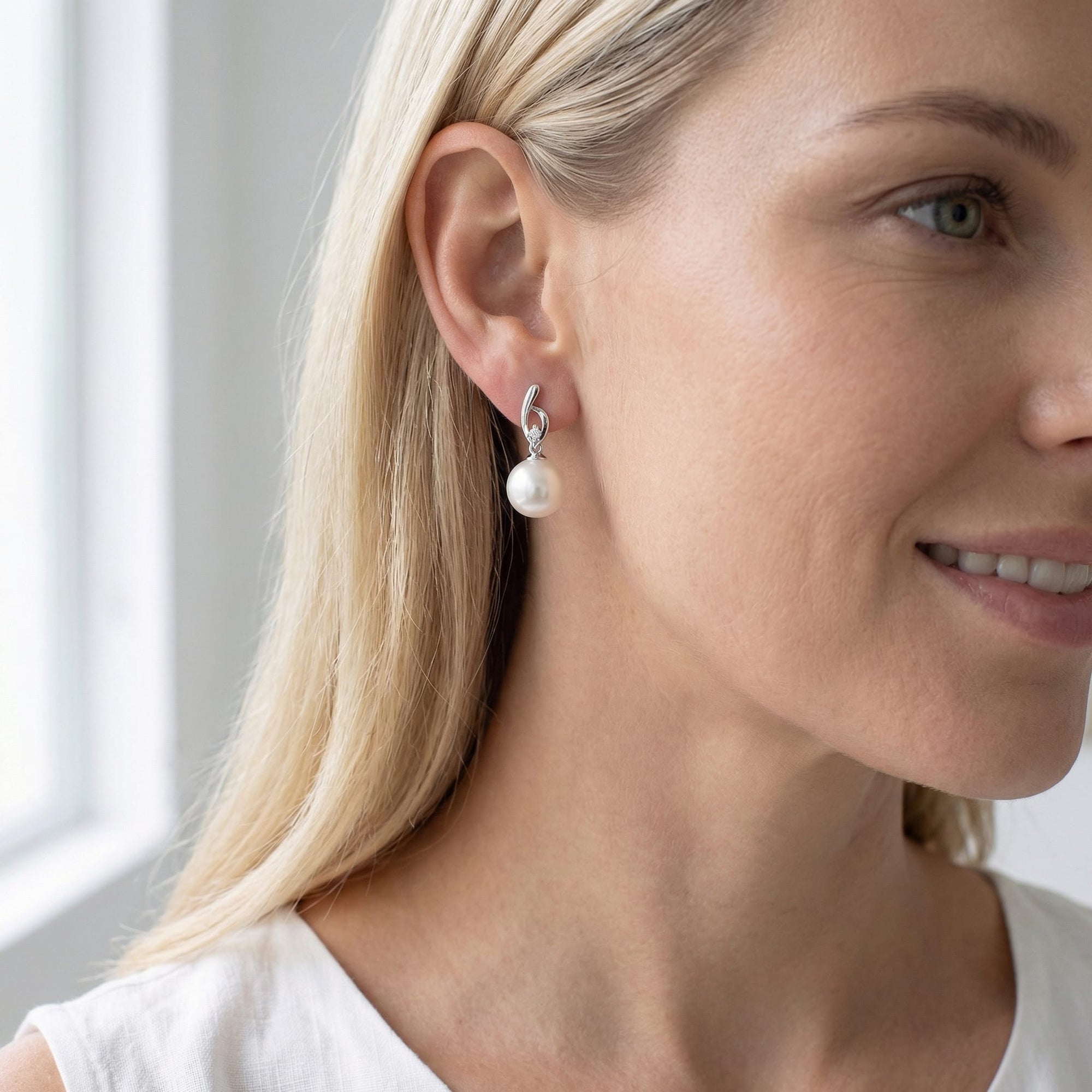 Akoya Pearl & Diamond Lois Earrings