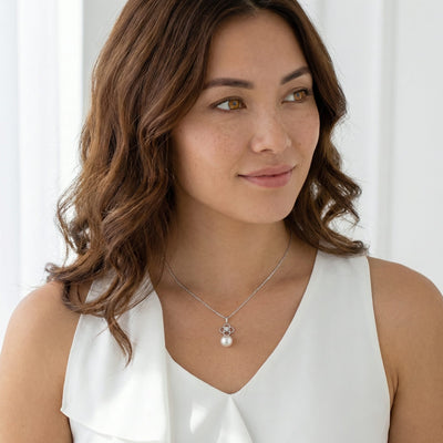 Akoya Pearl & Diamond Lacy Pendant