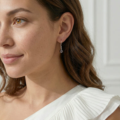 Black Akoya Pearl Linda Earrings