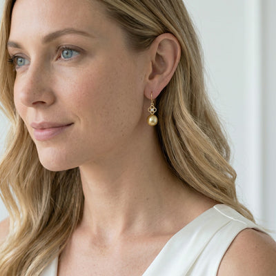 Golden South Sea Pearl & Diamond Gentry Earrings