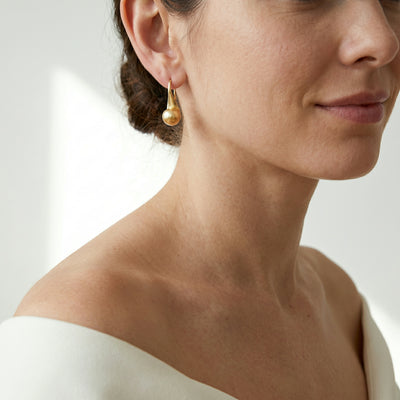 Golden South Sea Pearl Honey Dangle Earrings