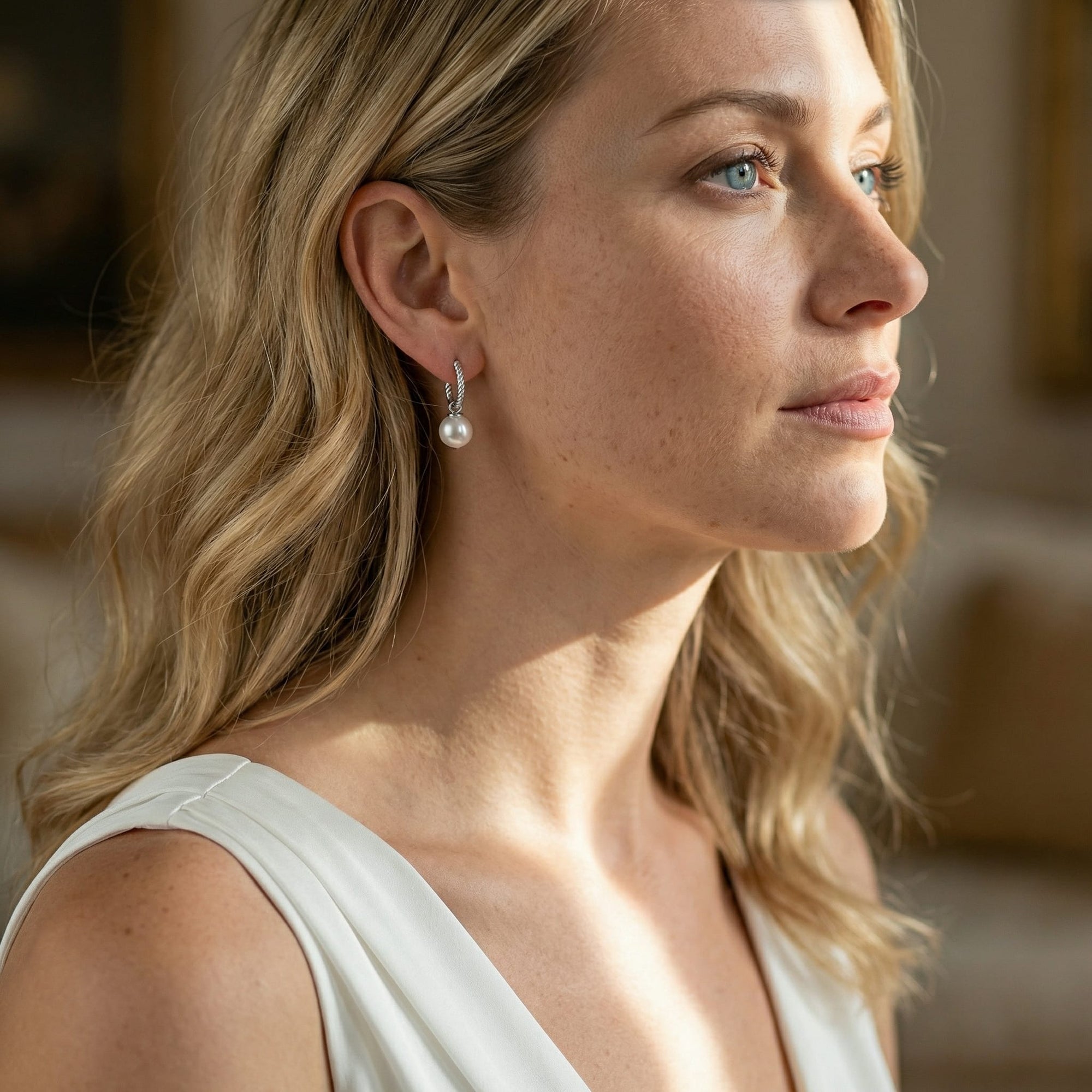 Japanese Akoya Pearl Via Earrings
