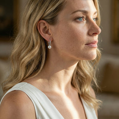 Japanese Akoya Pearl Via Earrings