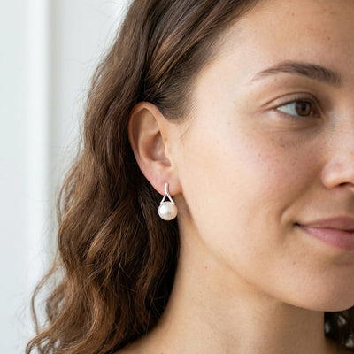 Japanese Akoya Pearl "Wren" Dangle Earrings