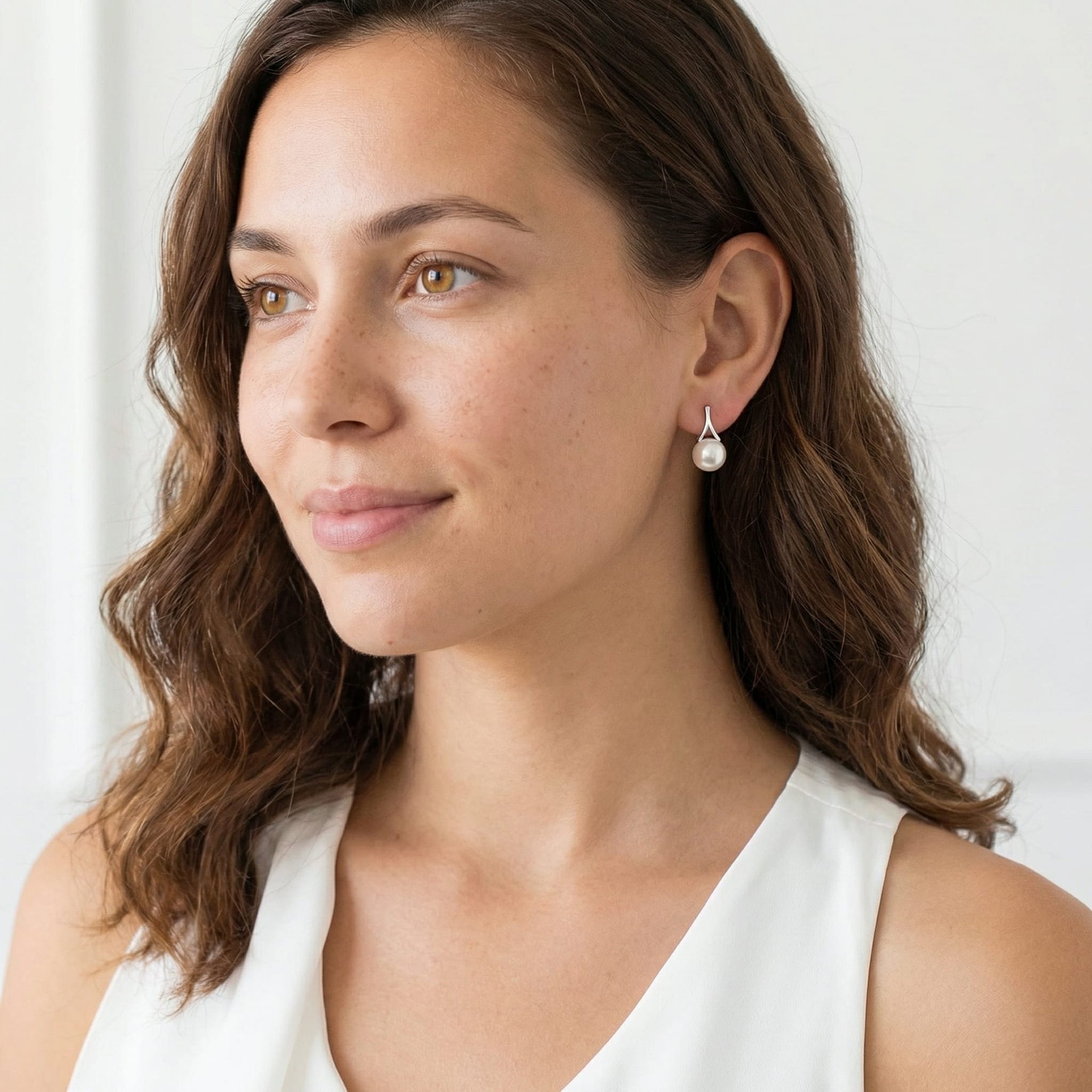 Japanese Akoya Pearl "Wren" Dangle Earrings
