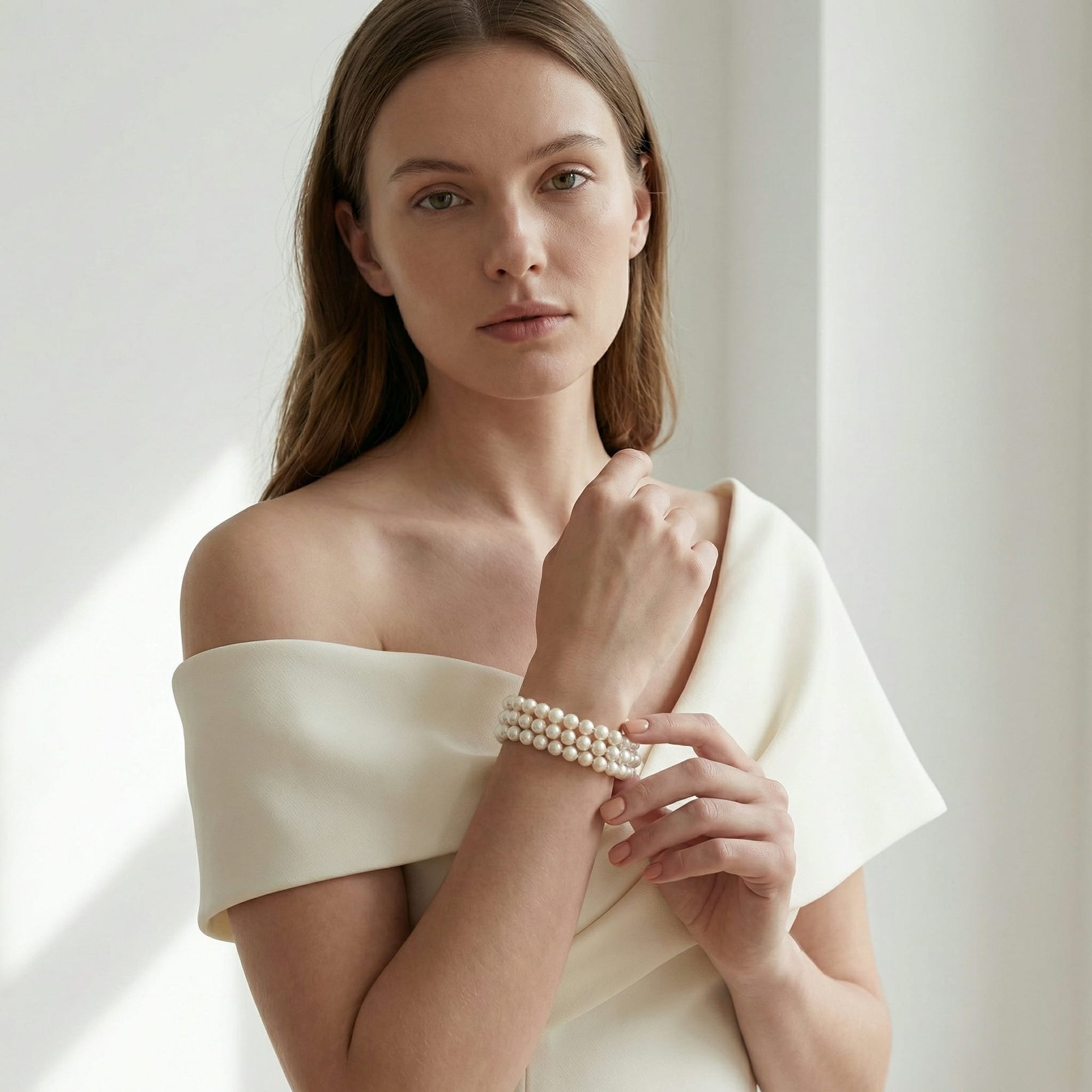 Japanese Akoya Triple Pearl Bracelet with Diamonds