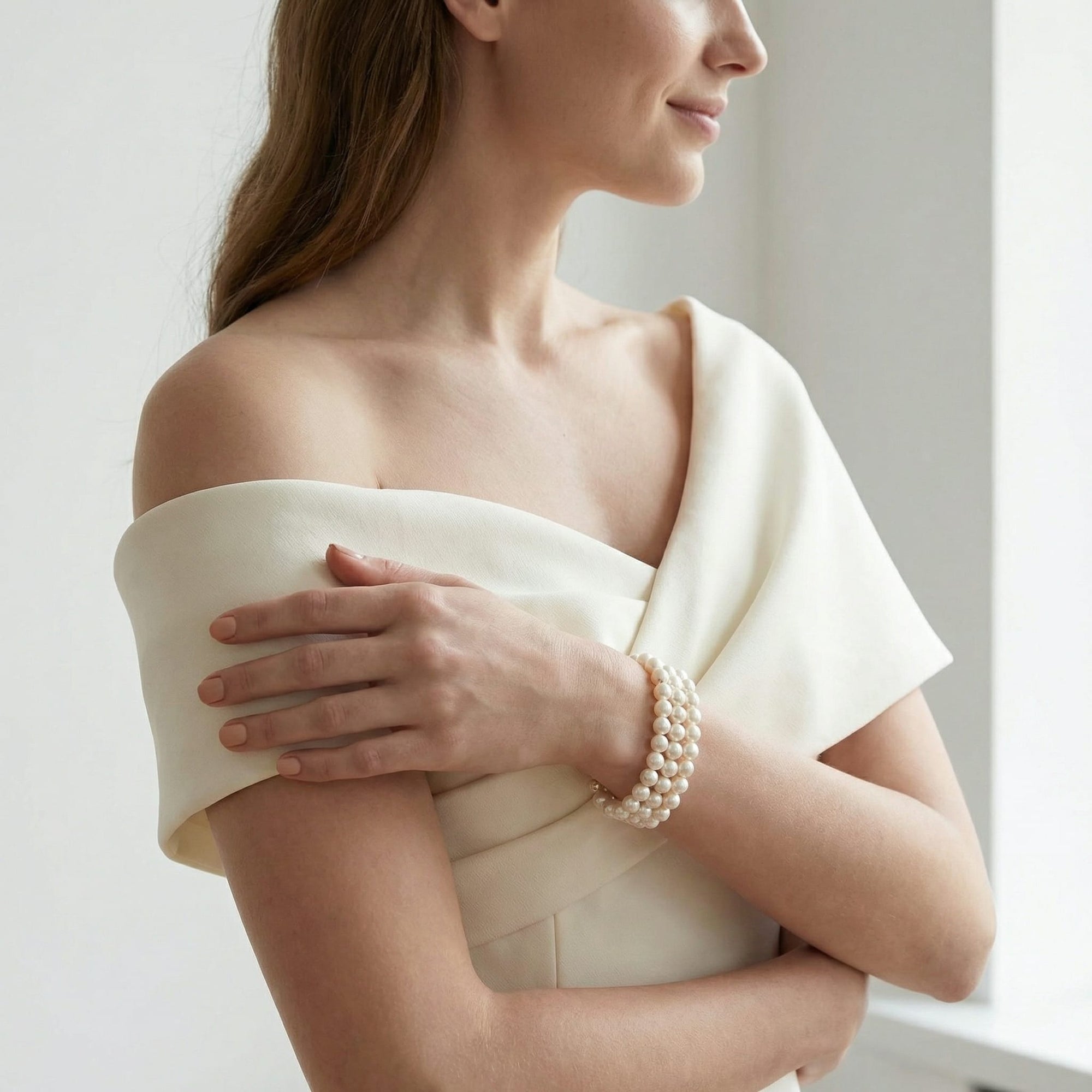 Japanese Akoya Triple Pearl Bracelet with Diamonds